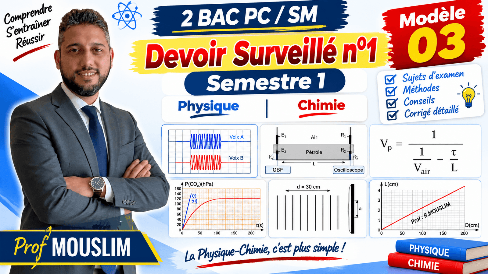Devoir Surveillé N°1 Semestre 1 Modèle 03 - 2 BAC BIOF - Prof Mouslim